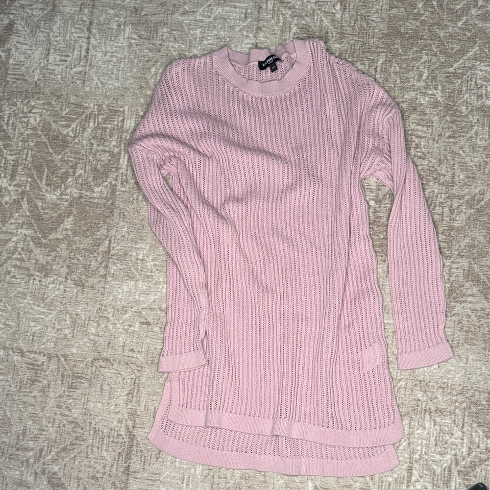 Express Light Pink Cowl Neck Sweater